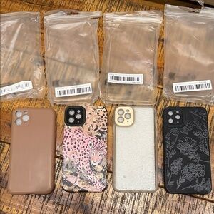 4 pieces 11 PRO MAX Stylish Phone Cases - Brown, Pink, Gold, Black